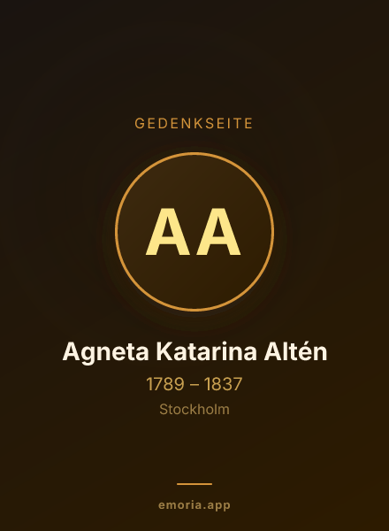 Gedenkportrait von Agneta Katarina Altén