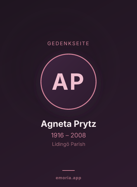 Gedenkportrait von Agneta Prytz