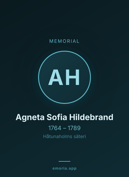 Memorial portrait of Agneta Sofia Hildebrand
