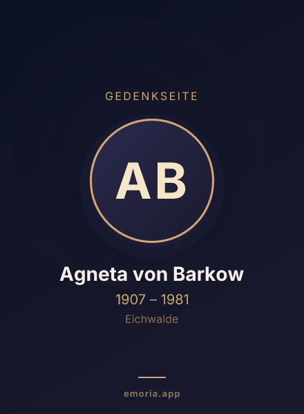 Gedenkportrait von Agneta von Barkow