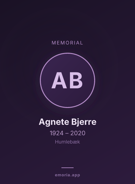 Memorial portrait of Agnete Bjerre