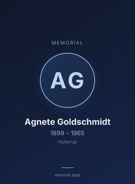 Memorial portrait of Agnete Goldschmidt