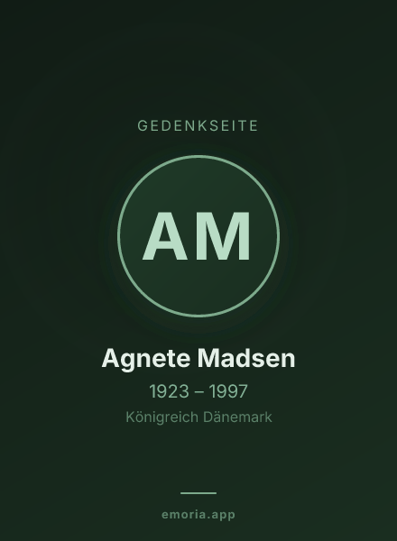Gedenkportrait von Agnete Madsen