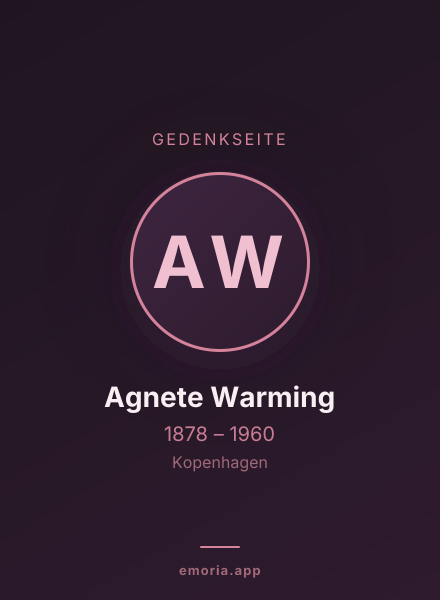 Gedenkportrait von Agnete Warming