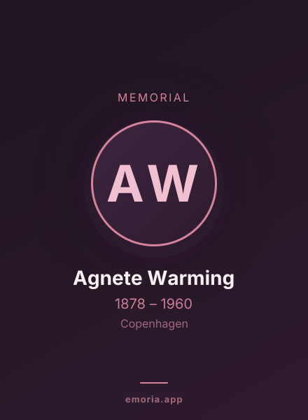 Memorial portrait of Agnete Warming