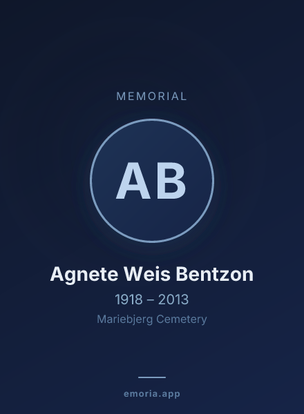Memorial portrait of Agnete Weis Bentzon