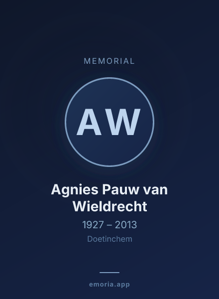 Memorial portrait of Agnies Pauw van Wieldrecht