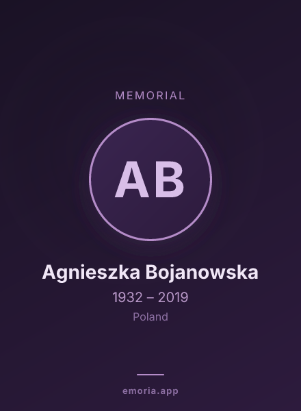 Memorial portrait of Agnieszka Bojanowska