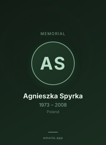 Memorial portrait of Agnieszka Spyrka