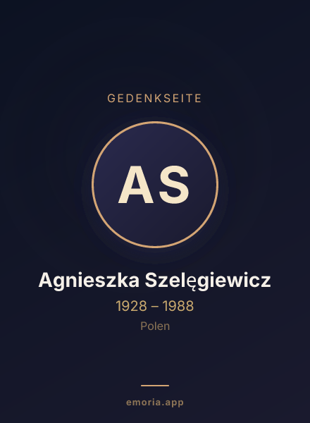 Gedenkportrait von Agnieszka Szelęgiewicz