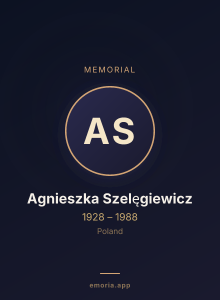 Memorial portrait of Agnieszka Szelęgiewicz