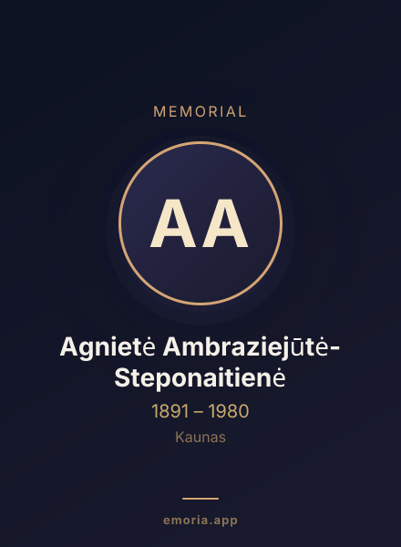 Memorial portrait of Agnietė Ambraziejūtė-Steponaitienė
