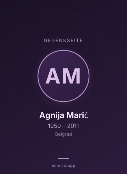 Gedenkportrait von Agnija Marić