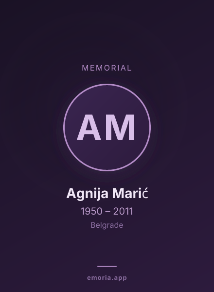 Memorial portrait of Agnija Marić