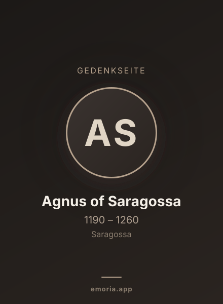 Gedenkportrait von Agnus of Saragossa