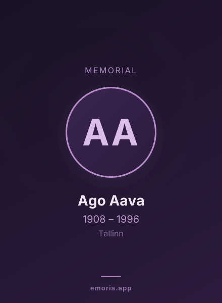 Memorial portrait of Ago Aava
