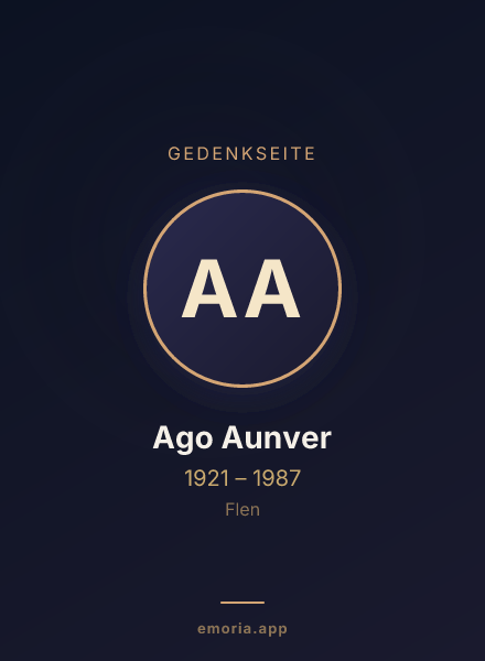 Gedenkportrait von Ago Aunver