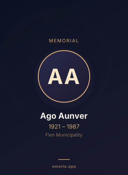 Memorial portrait of Ago Aunver