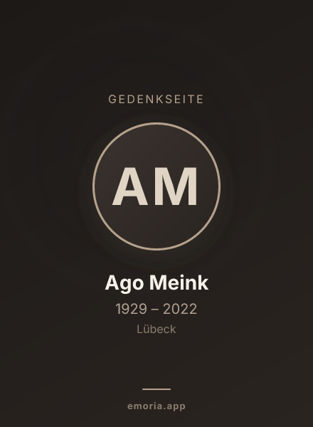 Gedenkportrait von Ago Meink