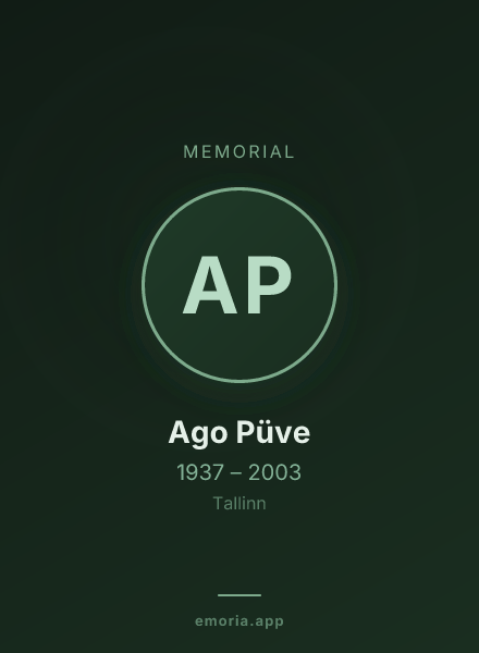 Memorial portrait of Ago Püve