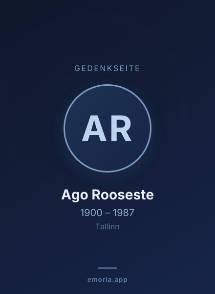 Gedenkportrait von Ago Rooseste