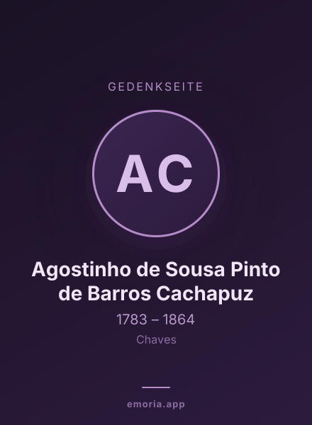 Gedenkportrait von Agostinho de Sousa Pinto de Barros Cachapuz