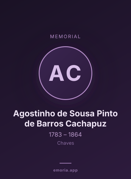 Memorial portrait of Agostinho de Sousa Pinto de Barros Cachapuz