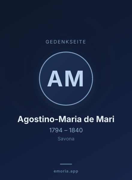Gedenkportrait von Agostino-Maria de Mari