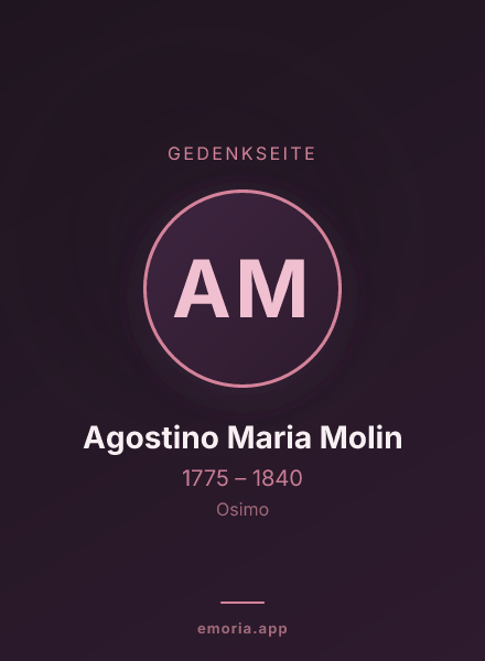 Gedenkportrait von Agostino Maria Molin