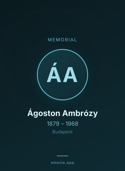 Memorial portrait of Ágoston Ambrózy