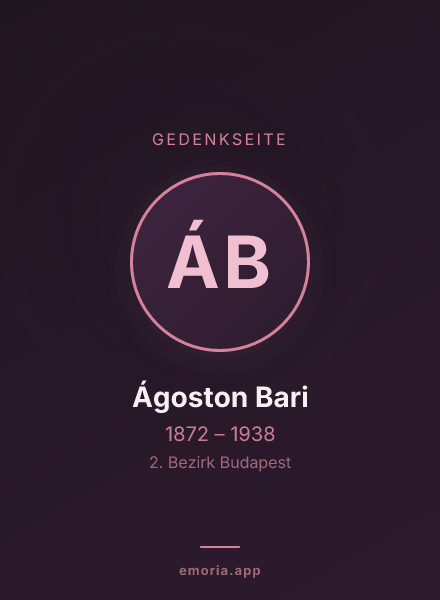 Gedenkportrait von Ágoston Bari