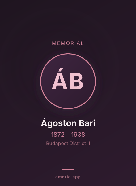 Memorial portrait of Ágoston Bari