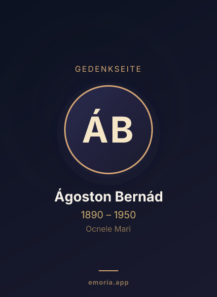 Gedenkportrait von Ágoston Bernád
