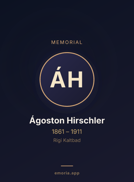 Memorial portrait of Ágoston Hirschler