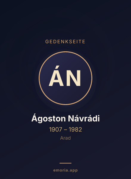 Gedenkportrait von Ágoston Návrádi