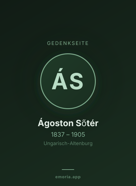 Gedenkportrait von Ágoston Sőtér