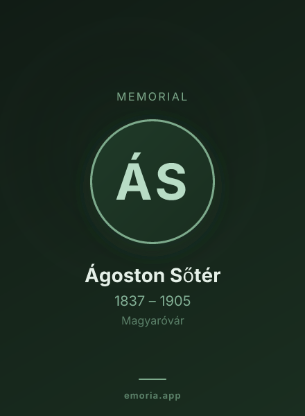 Memorial portrait of Ágoston Sőtér