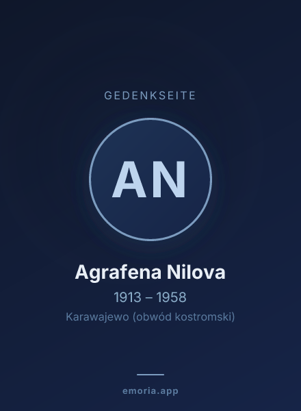 Gedenkportrait von Agrafena Nilova
