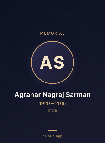 Memorial portrait of Agrahar Nagraj Sarman