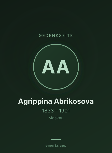 Gedenkportrait von Agrippina Abrikosova