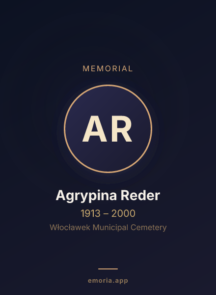 Memorial portrait of Agrypina Reder