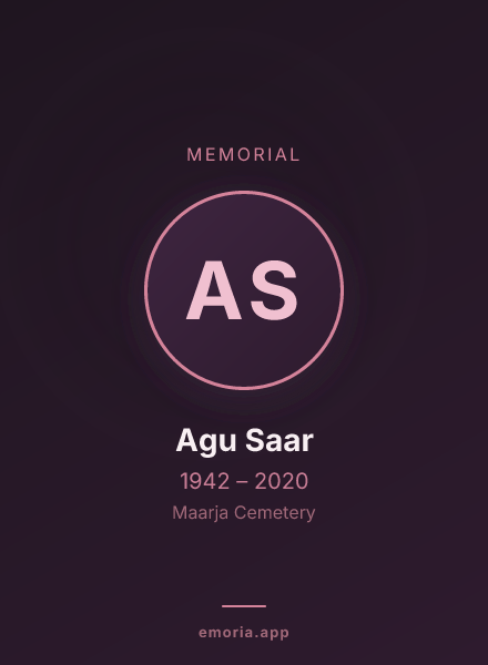Memorial portrait of Agu Saar