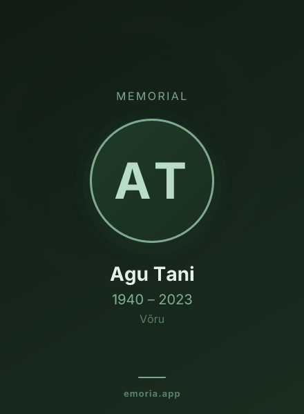 Memorial portrait of Agu Tani