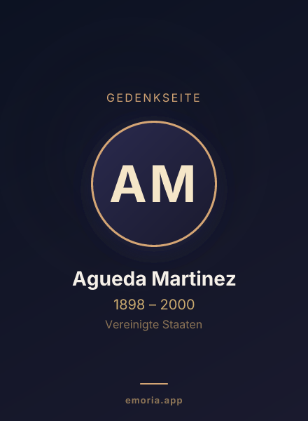 Gedenkportrait von Agueda Martinez