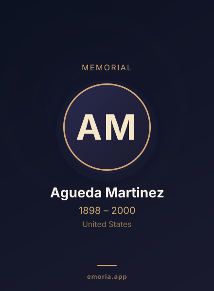 Memorial portrait of Agueda Martinez