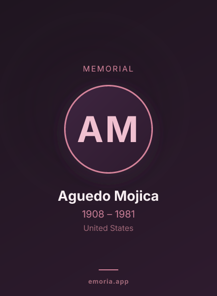 Memorial portrait of Aguedo Mojica