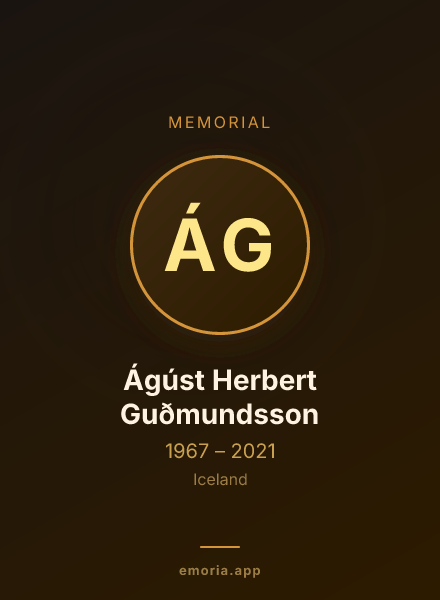 Memorial portrait of Ágúst Herbert Guðmundsson