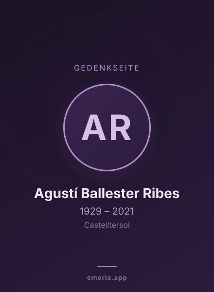 Gedenkportrait von Agustí Ballester Ribes