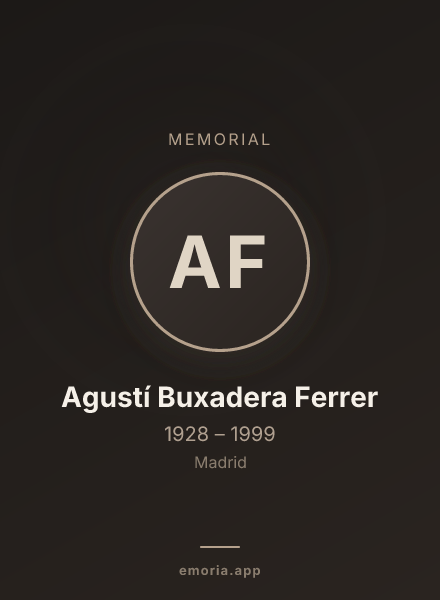 Memorial portrait of Agustí Buxadera Ferrer