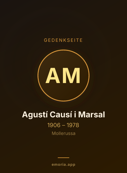 Gedenkportrait von Agustí Causí i Marsal